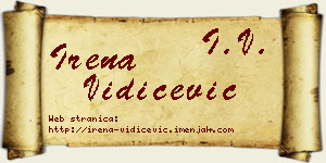 Irena Vidičević vizit kartica